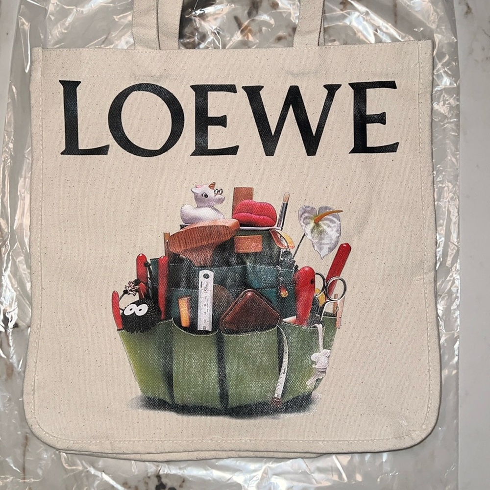 NEW LOEWE Limited Edition Crafted World canvas tote bag